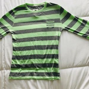 Green and gray striped girls size L/14